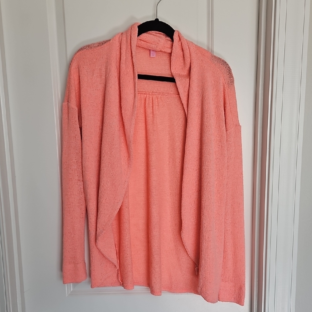 Lilly Pulitzer Martha Draped Cardigan In Hot Coral
